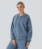 Sweat à capuche décontracté en denim Halara Flex™ avec poche