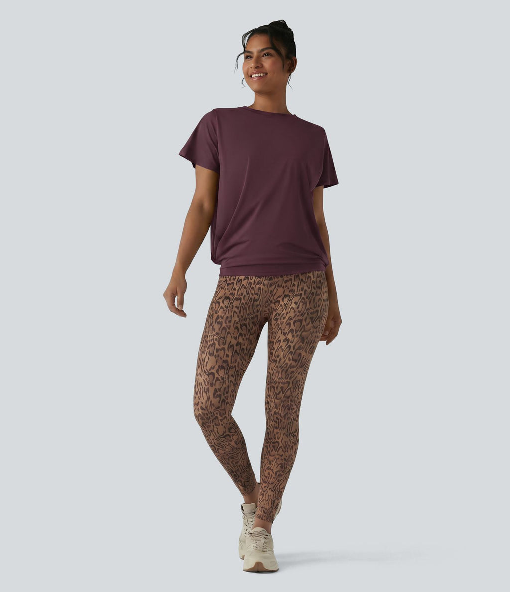 Haut de sport col rond manches courtes effet frais InstantCool avec fronces, protection solaire UPF50+