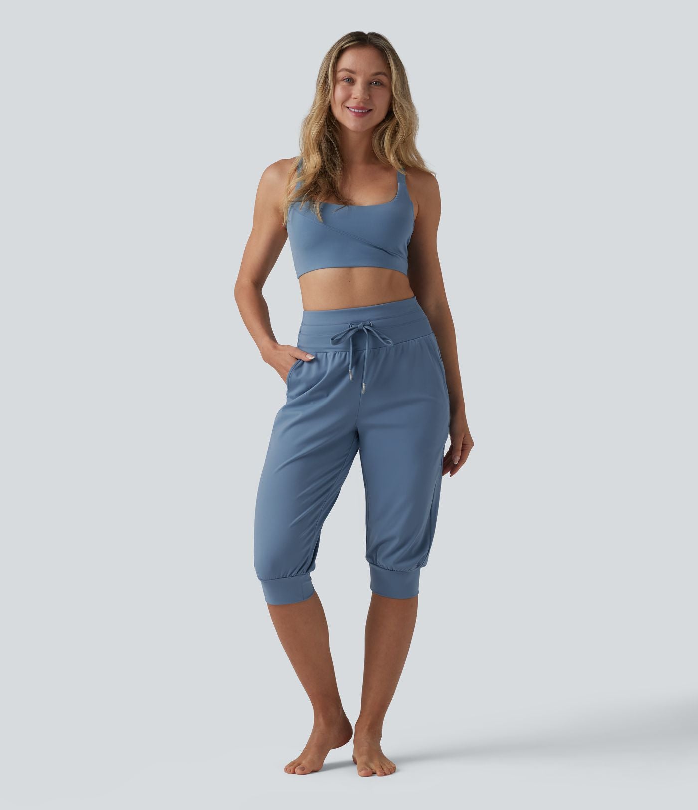 Jogging corsaire de yoga SoftlyZero™ Plush taille haute ventre plat avec cordon de serrage et poches