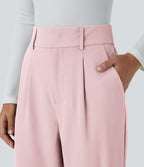 Pantalon tailleur Halara Flex™ fuselé uni, taille haute, avec poches