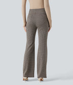 Halara Flex™ Pantalon tailleur évasé pied-de-poule taille haute avec poches