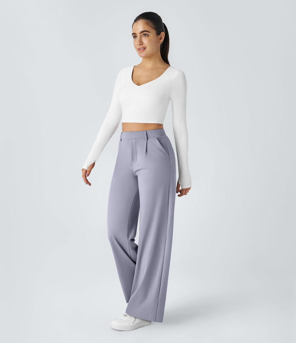 Pantalon tailleur Halara Flex™ DayStretch coupe droite taille haute avec poches