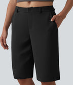 Halara Flex™ Pantalon tailleur droit corsaire taille mi-haute avec poches