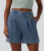 Bermuda en jean Halara Flex™ casual taille mi-haute avec poches