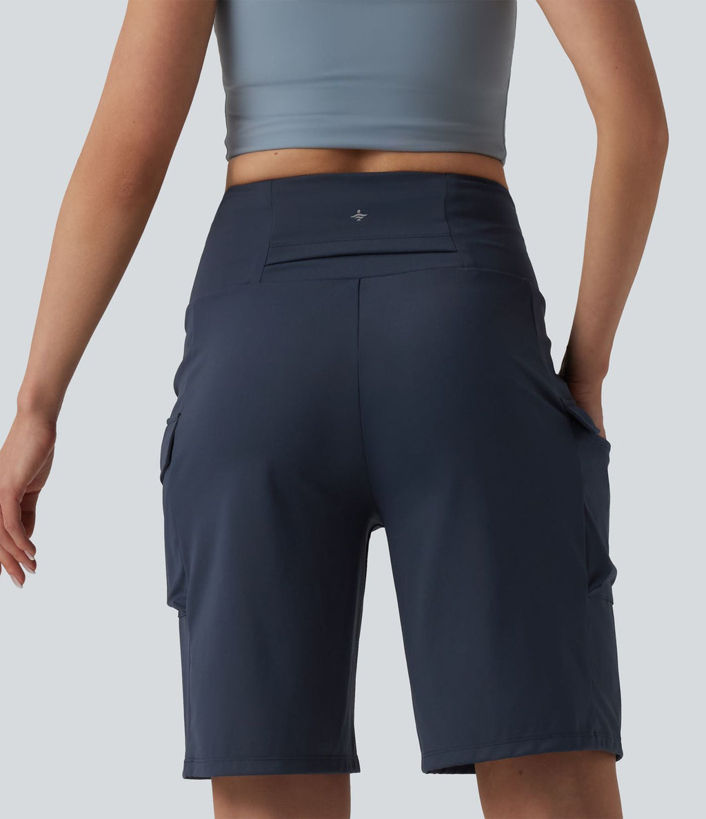 Short cargo yoga ample taille mi-haute avec poches