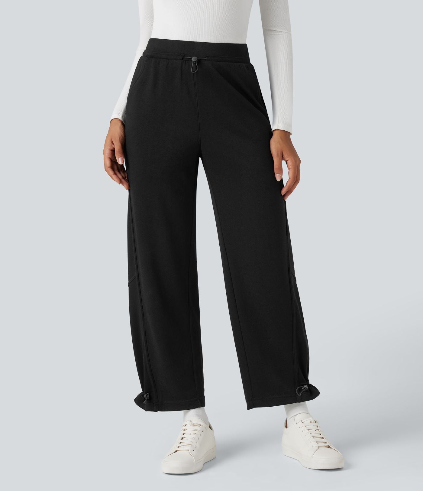 Pantalon jogging taille haute avec poches