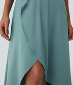 Jupe Longue Casual Breezeful™ Taille Haute à Volants 2en1 Fluide Sèchement Rapide Quotidien Maxi