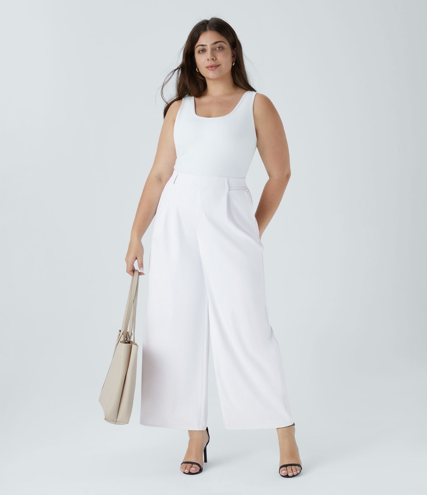 Pantalon de travail grande taille coupe droite taille haute Halara Flex™ DayStretch avec poches