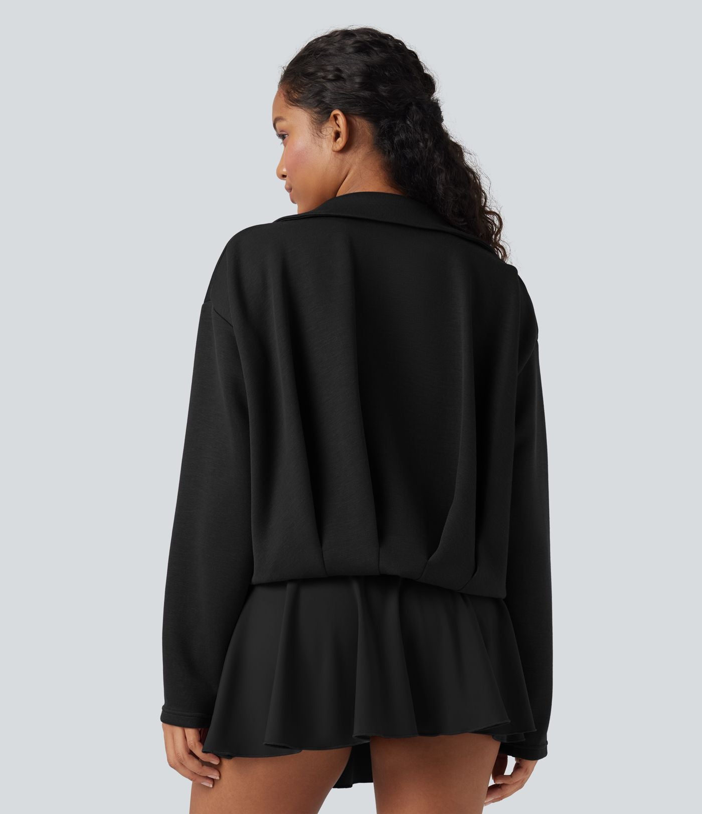 Veste décontractée SpacerTek™ à manches longues, col et plis, avec fermeture éclair