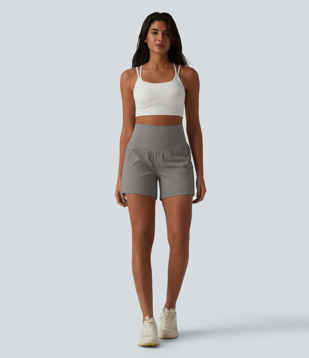 Short de yoga SoftlyZero™ Airy 2-en-1 gainant taille très haute à effet frais InstantCool avec poches, 12,5 cm