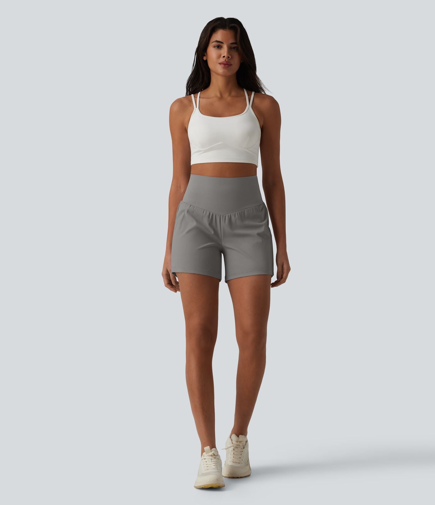 Short de yoga SoftlyZero™ Airy 2-en-1 gainant taille très haute à effet frais InstantCool avec poches, 12,5 cm