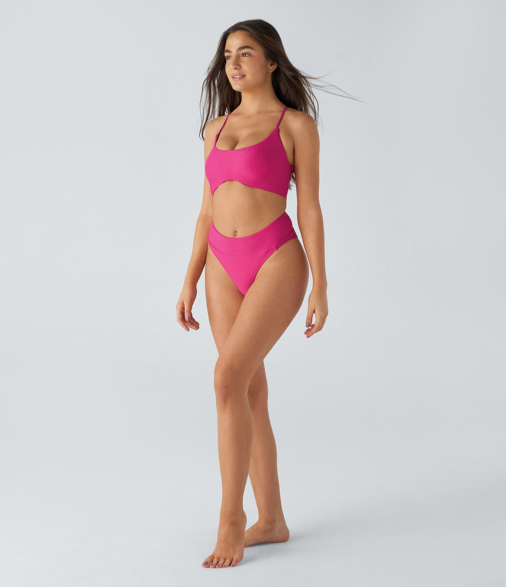 Maillot de Bain Bas de Bikini Taille Moyenne et Coupe Haute