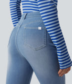 Jean ajusté décontracté Halara Flex™ taille haute avec poches