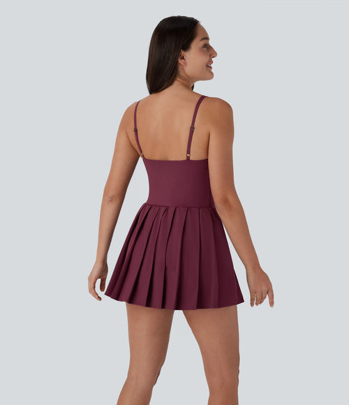 Breezeful™ Robe bain de soleil plissée à boucle ajustable 2-en-1 avec poche latérale séchage rapide micro-courte décontractée