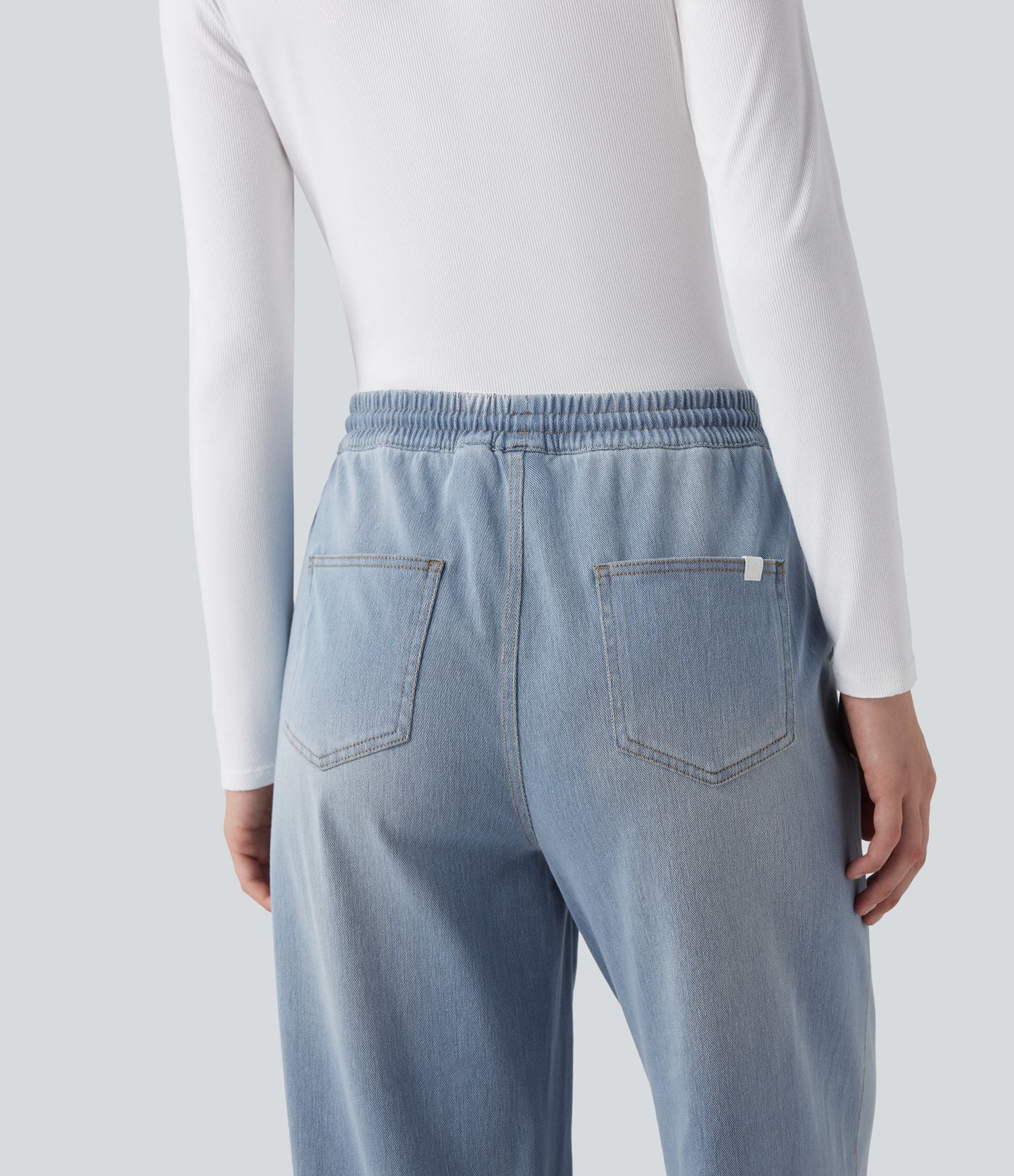 Jean décontracté Halara Flex™ taille mi-haute avec cordon de serrage et pochesns