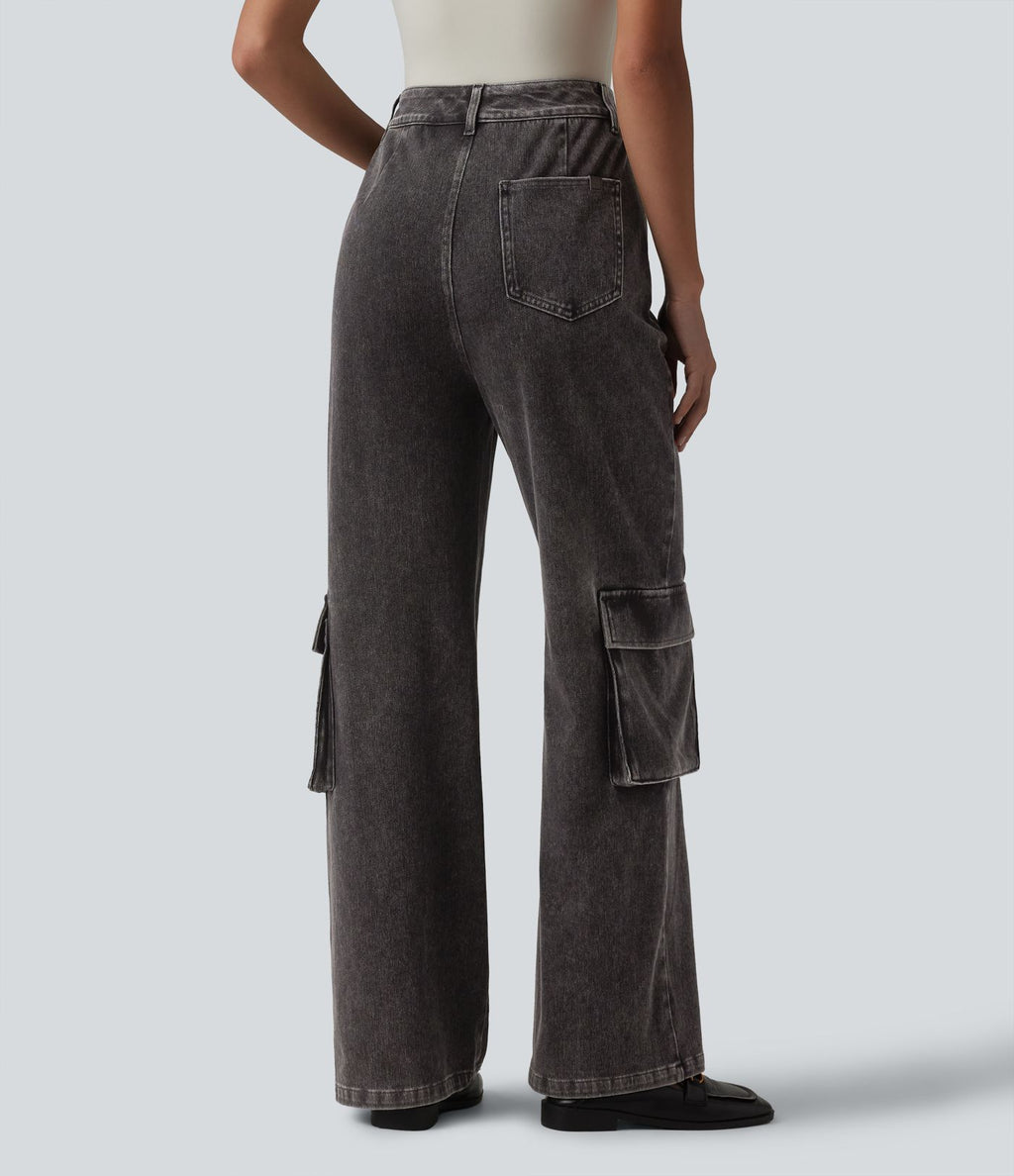 Jean bootcut cargo décontracté Halara Flex™ taille haute avec poches