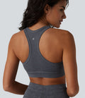 Brassière de sport col U dos nageur maintien léger