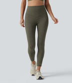 Legging de sport délavé effet ventre plat taille haute avec poches