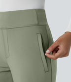 Pantalon tailleur évasé taille mi-haute Halara Flex™ DayStretch avec zip latéral et poches