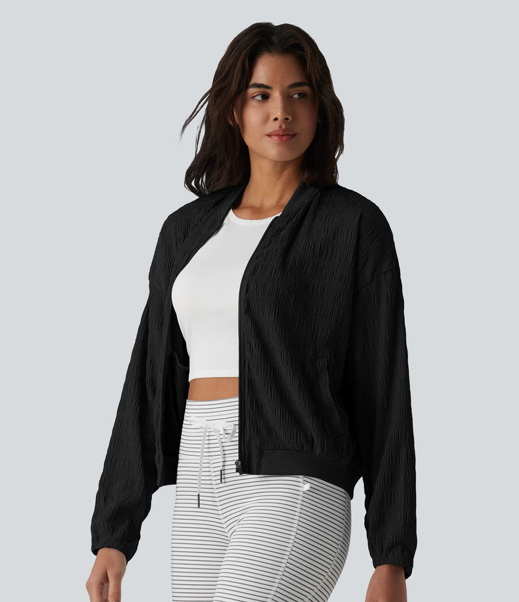 Veste bomber casual manches longues avec poches