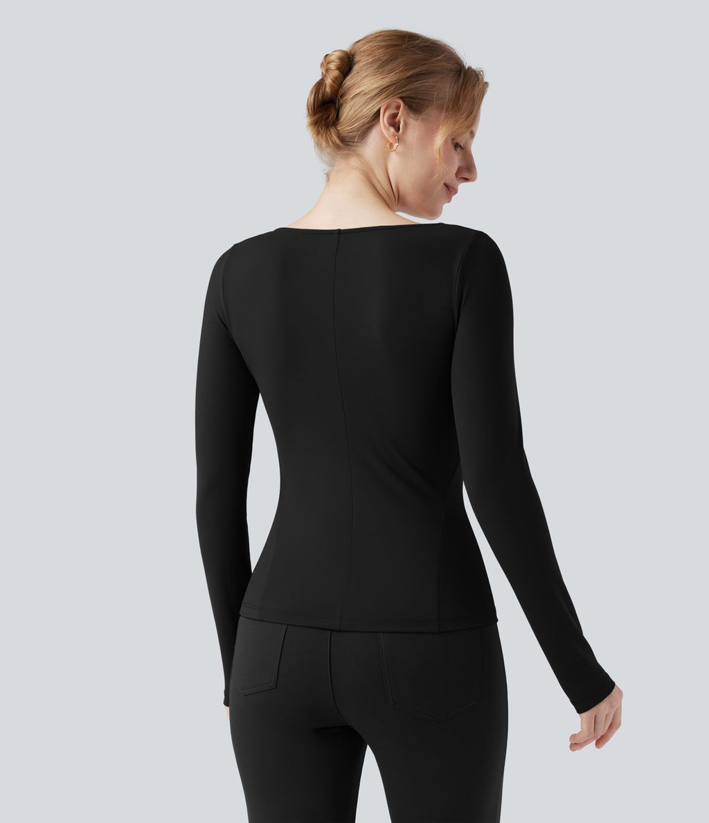Veste de travail à décolleté en V, manches longues et zip avec poches SoftlyZero™