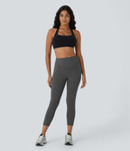 Legging corsaire d'entraînement gainant galbant taille haute avec effet scrunch et poches Halara UltraSculpt™