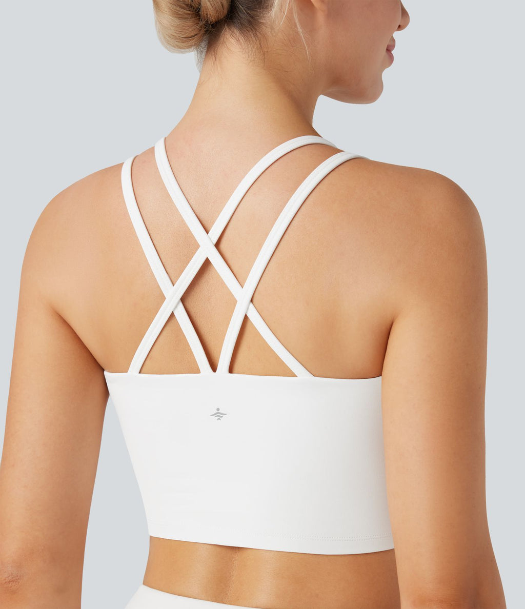 Soutien-gorge de sport yoga SoftlyZero™ Plush soutien souple double bretelles bonnets E-G