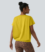 Haut de sport col rond manches courtes effet frais InstantCool avec fronces, protection solaire UPF50+