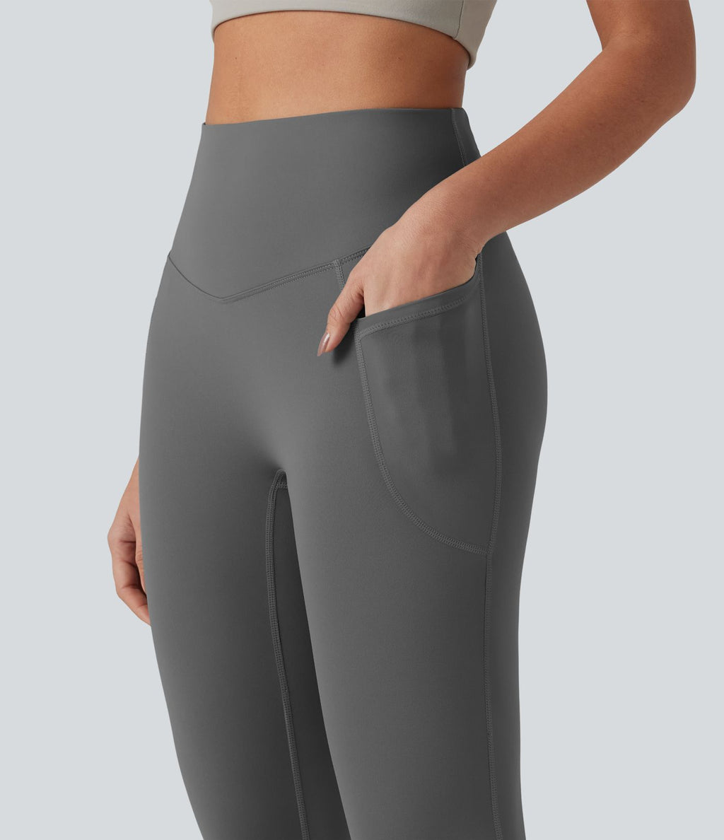 SoftlyZero™ Plush Legging de yoga 7/8 taille haute ventre plat dos croisé avec poches