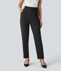 Pantalon tailleur Halara Flex™ fuselé uni, taille haute, avec poches