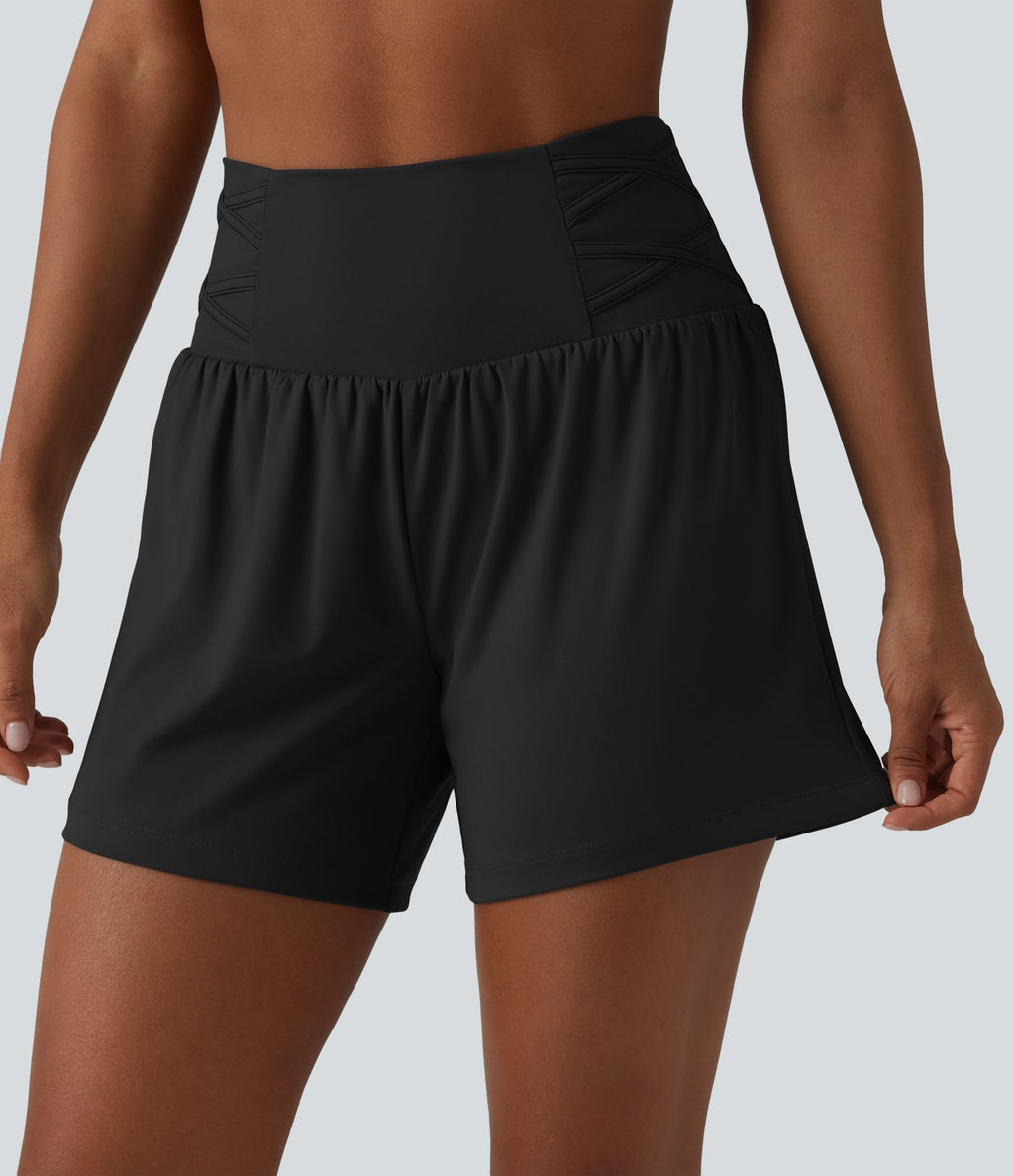 Short de yoga SoftlyZero™ Airy taille très haute 2-en-1 effet frais InstantCool 12,5 cm avec poches