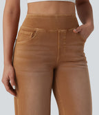 Halara Flex™ Jean large coloré délavé taille haute avec poches