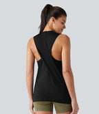 Débardeur de sport yoga dos nageur croisé effet frais InstantCool séchage rapide sans manches, protection solaire UPF50+