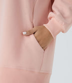 Sweat-shirt décontracté en polaire, col rond, manches longues, poches latérales, coupe oversize