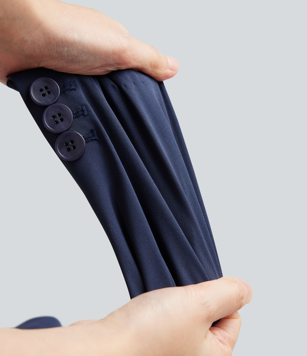 Blazer de travail ajusté col cranté infroissable à manches longues Halara Flex™ Suit avec poches