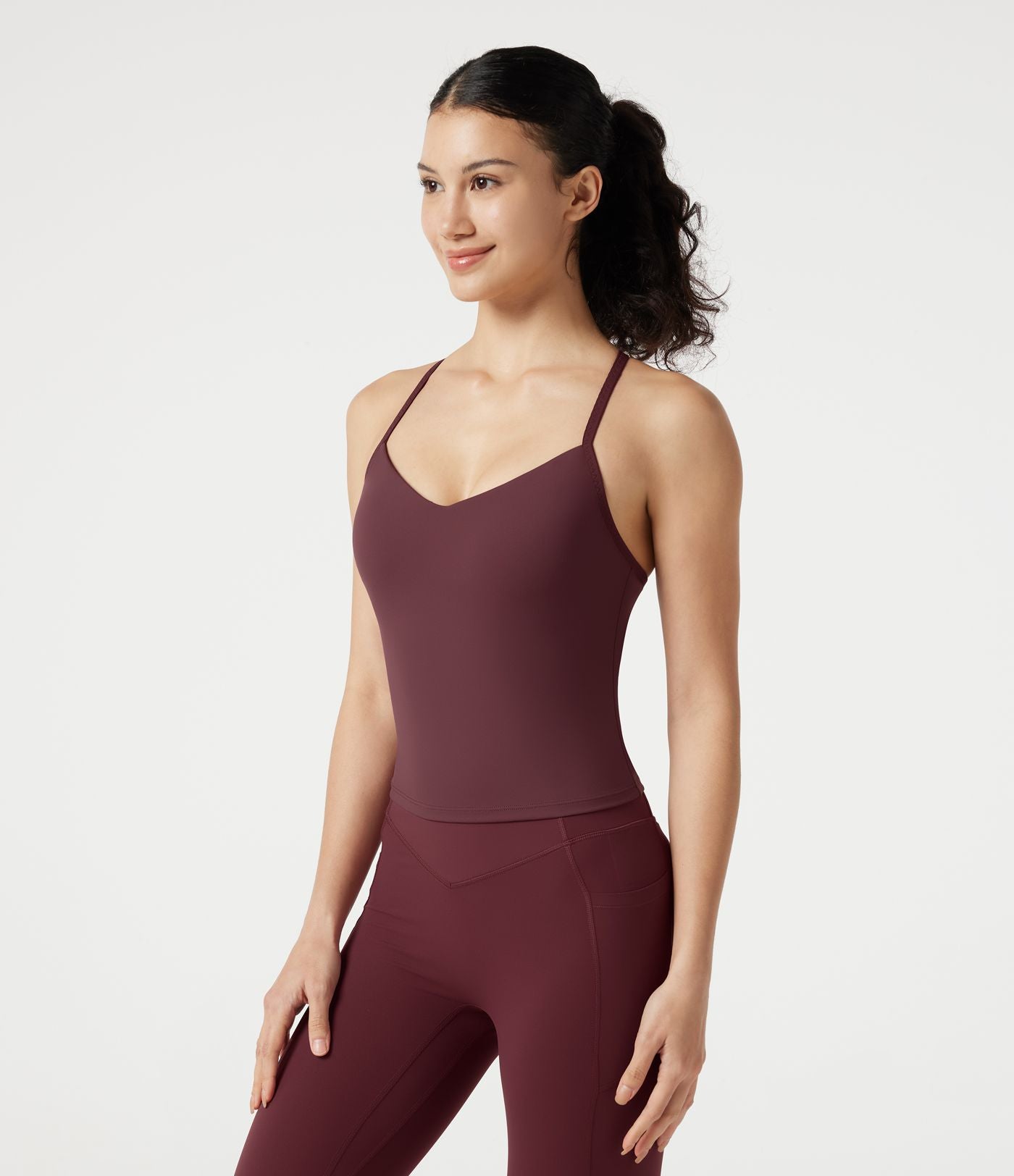 Débardeur de yoga SoftlyZero™ Plush col V dos en Y brassière intégrée