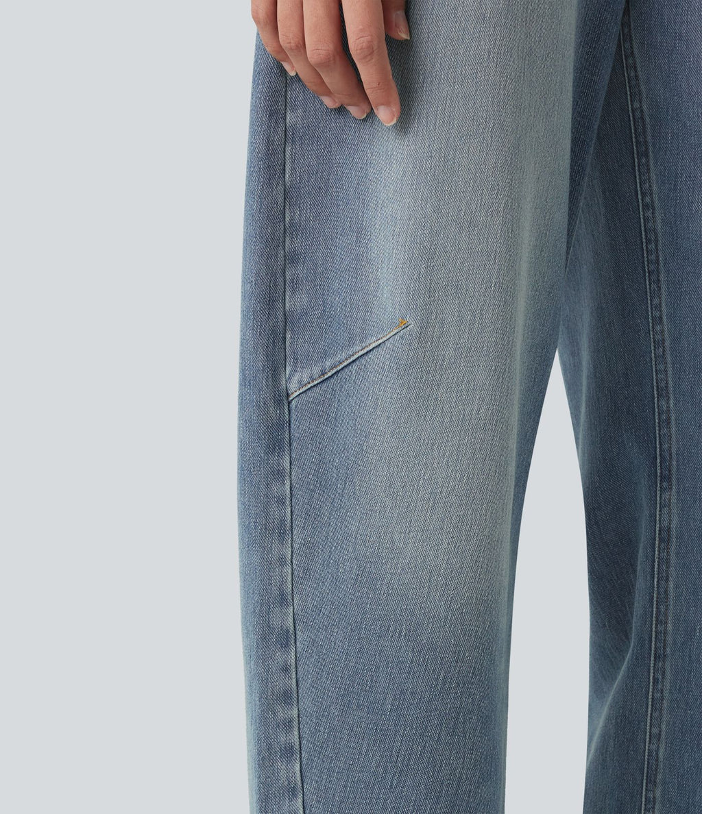 Jean coupe barrel Halara Flex™ taille haute avec poches