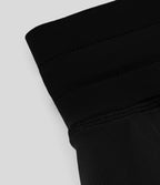 Jupe Casual Évasée Fluide 2 en 1 en Maille Contrastée Taille Haute Cordon de Serrage Poche Latérale