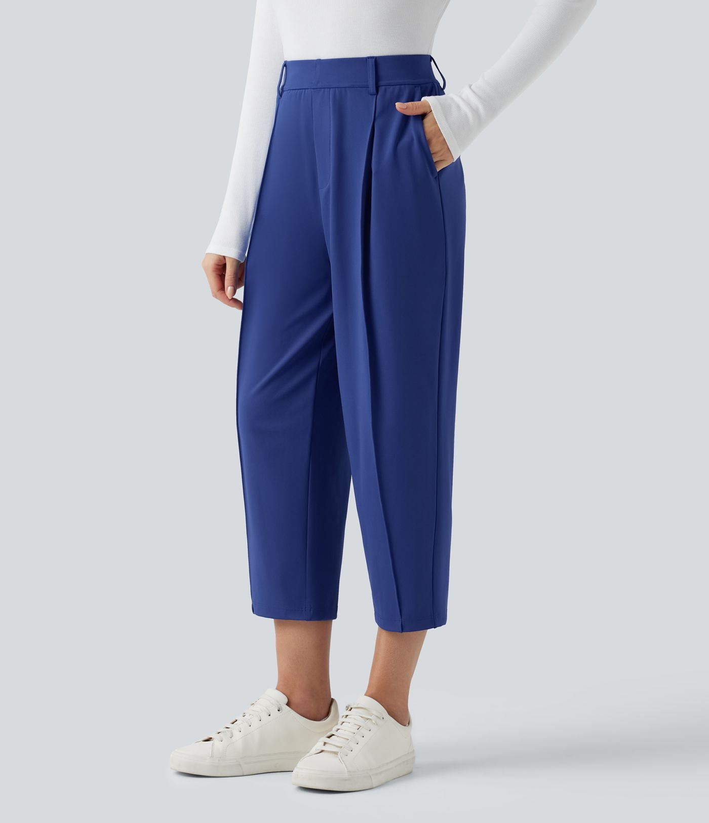 Pantalon tailleur court fuselé taille haute Halara Flex™ DayStretch avec poches