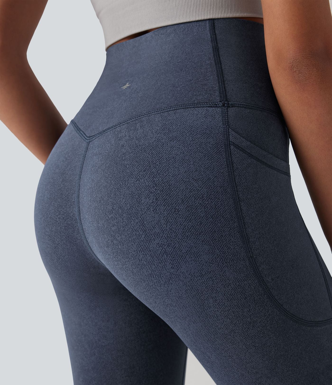 Legging de yoga gainant taille haute imprimé denim avec poches Halara UltraSculpt™