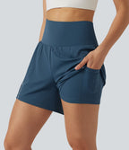 Short de yoga 2-en-1 SoftlyZero™ Airy réfléchissant taille haute 12,5 cm à effet frais InstantCool avec poches