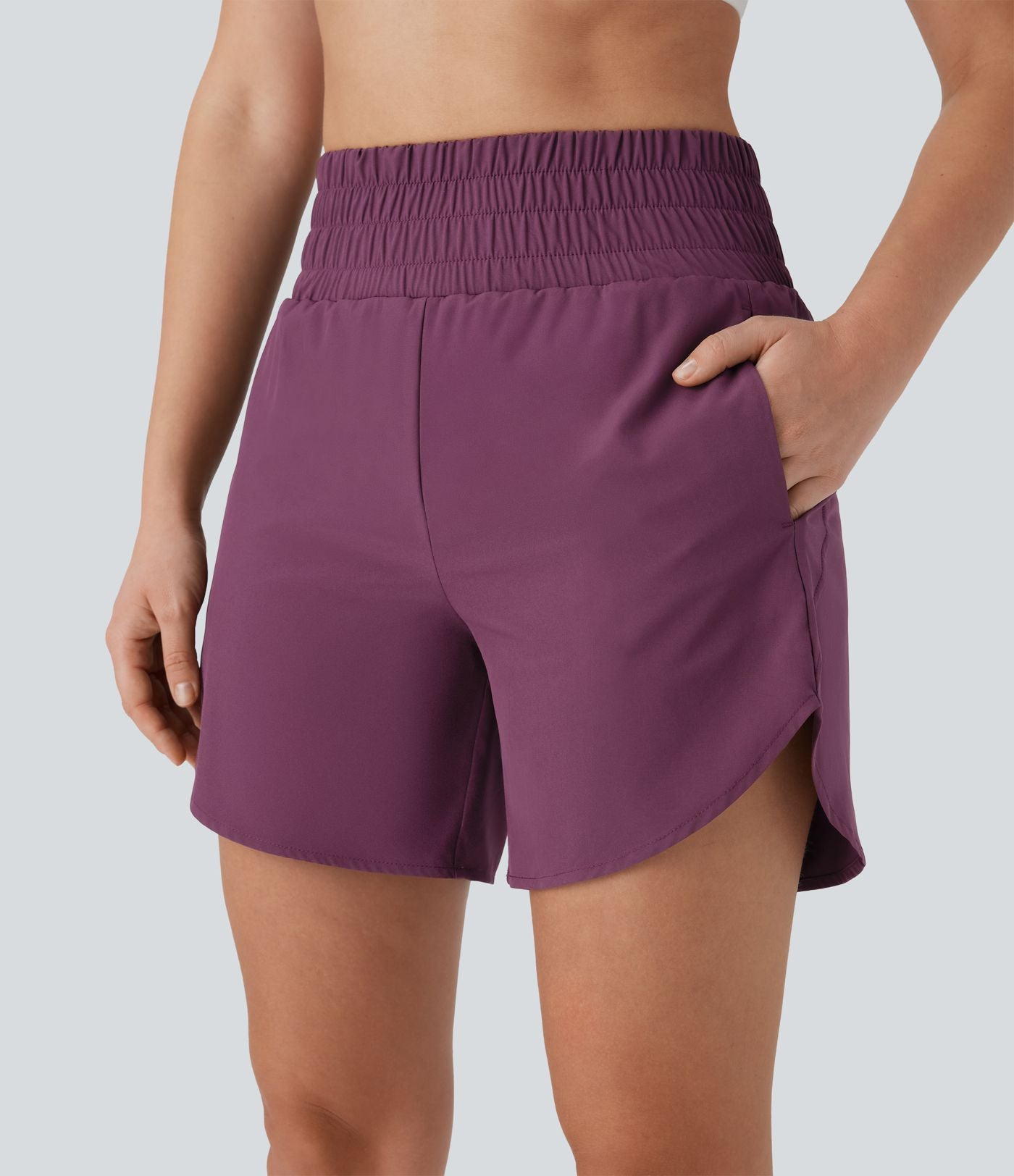 Short de course 2-en-1 Breezeful™ taille haute, poches multiples, ourlet arrondi, séchage rapide 12,5 cm - Longueur prolongée