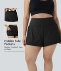 Short 8,8cm Sport Grande Taille 2 en 1 avec Poches Arrière et Poches Latérales Cachées