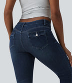 Jean skinny 7/8 décontracté taille basse Halara Flex™ avec poches