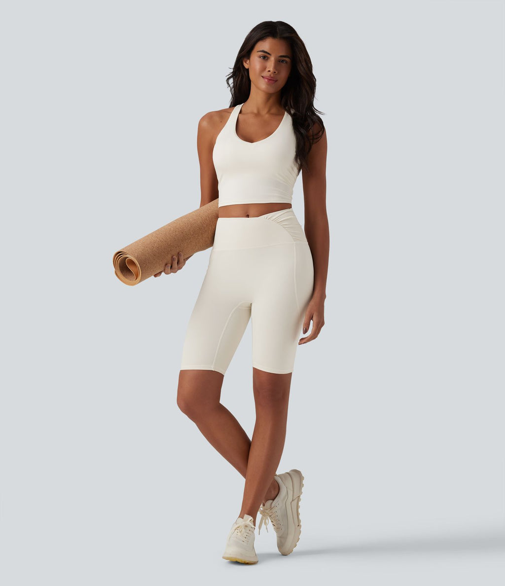 Haut de sport yoga court dos nageur
