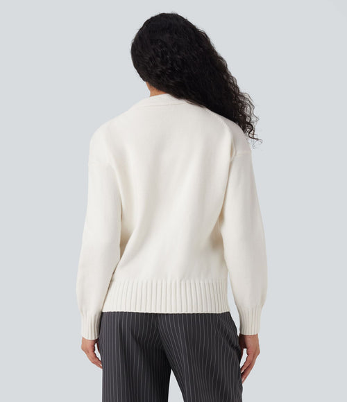 Cardigan tailleur col V manches longues avec poches