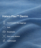 Halara Flex™ Jeans Larges Casual Taille Haute Multiples Poches Lavés Élastiques et Tricotés Grande Taille