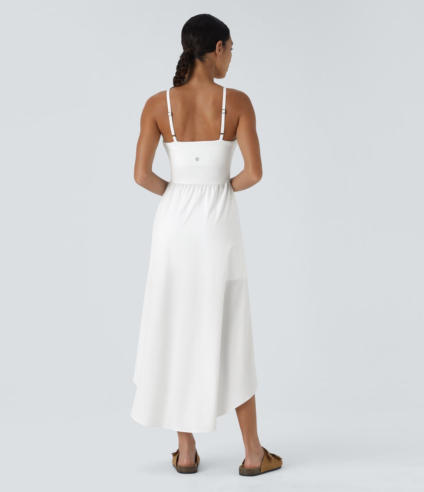 Breezeful™ Robe Casual 2 Pièces Dos Nu Haut Bas Poche Latérale Fluide Séchage Rapide