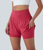 Short de yoga 2-en-1 SoftlyZero™ Airy taille très haute effet frais InstantCool 12,5 cm avec poches