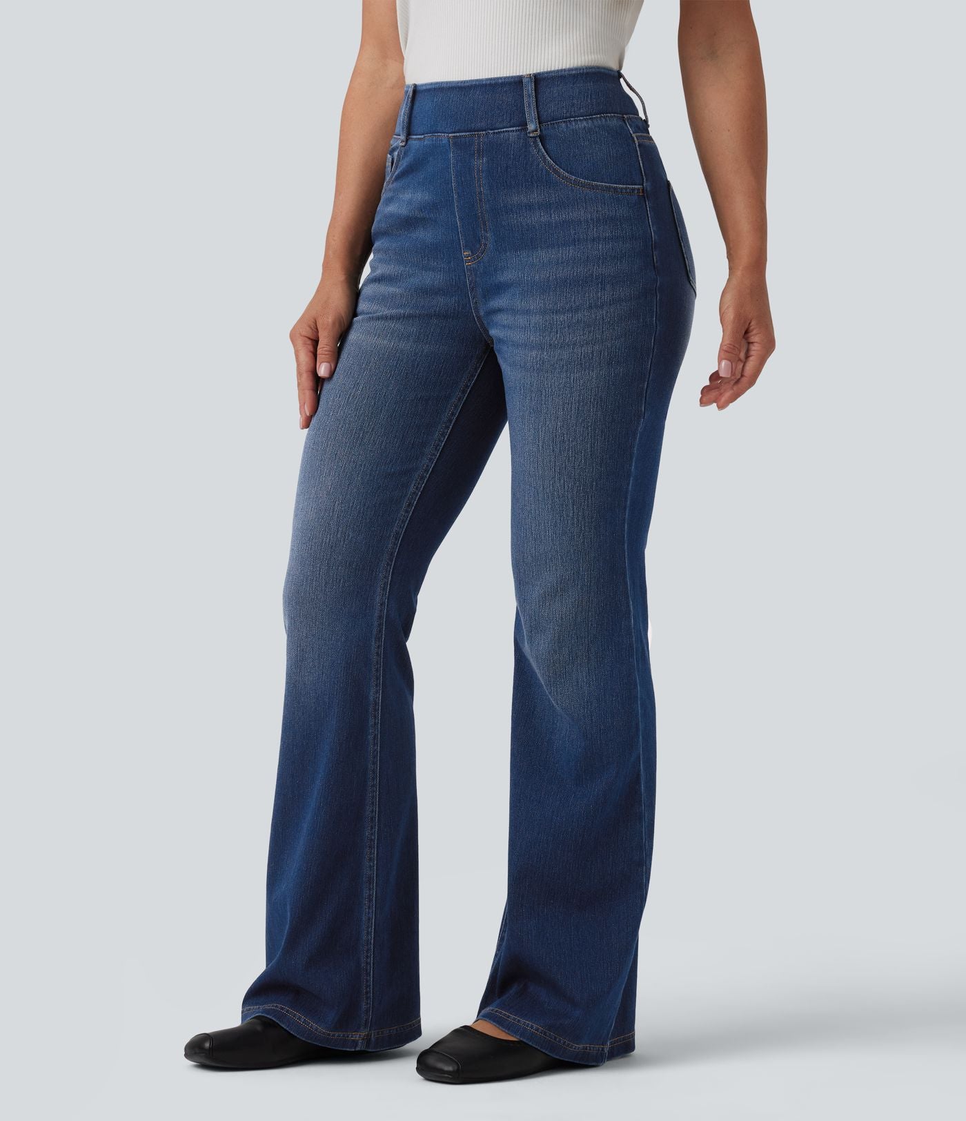 Jean évasé Halara Flex™ casual taille haute avec poches